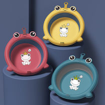 Childrens cartoon newborn baby folding washbasin Wash newborn PP basin can be suspended portable raspberry 1 2 pack 3