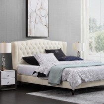 Xi Linmen XR1806 solid wood leather bed Europe imported small yellow cowhide Russian Alpine pine wood