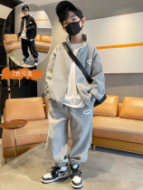 Childrens Clothing Boy Spring Clothing Suit 2022 New CUHK Boy Boy Sports Two Sets Children Casual Handsome Spring Autumn