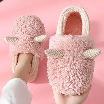 Cotton slippers for women pregnant women confinement shoes bags winter models October postpartum thick-soled non-slip cartoon cotton shoes for women spring and autumn