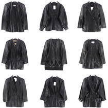 vintage antique leather coat with retro lamb legs loose suit with thin lean leather suit J181
