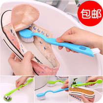 Multifunctional double-head long handle cleaning shoe brush shoe inner side brush decontamination shoe brush shoe cleaning special brush