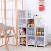 Household slit drawer type storage cabinet Cabinet plastic transparent clothes finishing storage box multi-layer open storage box