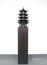 New Chinese creative imitation pagoda three-story six-story metal sculpture Hotel Villa luxury large floor ornaments
