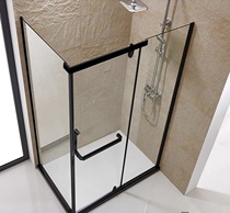 Shower room accessories hardware accessories full bathroom glass door L-type set glass partition 304 black stainless steel