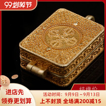 Tibetan copper carved Dharani garu box Tibetan ornaments with buzzing words GWU pendant accessories Kawu box pendant