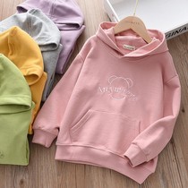 Foreign gas childrens clothing 2022 spring new style childrens boys and girls cotton hooded sweatshirt baby middle and older school student tops