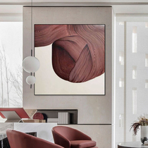 Modern simple line texture abstract painting large square hanging painting light luxury living room porch decorative painting hand-painted oil painting