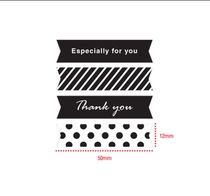 Black thanks to the tank you striped dot seal sticker baking bag biscuit gift box diy decorative sticker