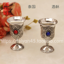 Thai supplies for wine glasses copper boutique water cups Buddhism Essentials Buddhism Chongdi four-sided retro