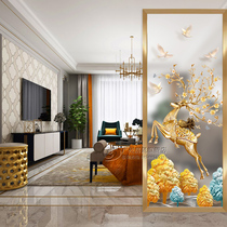 European art glass partition wall living room decoration screen entry porch background tempered frosted glazed sika deer