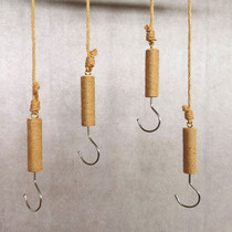 Clothing store hook display rack Hemp rope decorative hanging ring Hanging hanger Wall hanging wall vintage hanging hook Hanging S hook