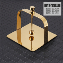 Creative stainless steel tissue seat restaurant countertop press Holder European simple square towel bar golden drawing paper box