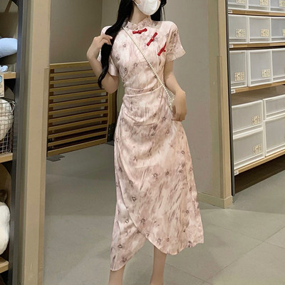 taobao agent Fuchsia summer retro elegant cheongsam, design women's dress, Chinese style, plus size