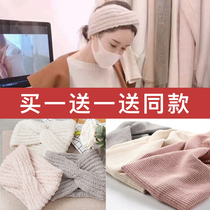 Confinement hat 2021 summer thin postpartum windproof maternity headscarf wool and cotton fashion Japanese and Korean hair belt width knitting
