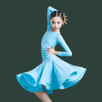 Childrens Latin dance standard clothing girls mid-sleeve competition clothing cowboy Red standard clothing new practice just test clothes