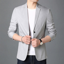 Mens casual suit trend Korean slim single West spring and summer thin middle-aged dad suit jacket mens top