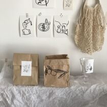 Ah Life homemade simple packaging bag Kraft paper bag ins home decoration storage bag thickened version
