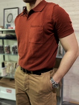 Chai Mi Italian polo Polo polo shirt knit shirt American retro pure cotton knitted T-shirt Amei Kazi Summer