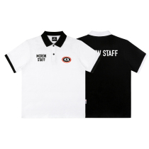 MCREW STAFF summer casual logo Zhang Zai contrast stitching pure cotton white black short-sleeved POLO shirt