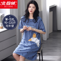 Sleeping Skirt Woman Summer 2022 New Loose Slim cotton gats up overweight mm200 catty sleepwear spring autumn