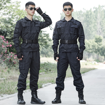 Training uniforms long sleeves security clothing spring and autumn special training uniforms instructors work uniforms female combat Black