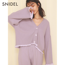 SNIDEL HOME Spring Summer Sweet Wood Ear Frill V-Neck Button Cardigan SHNT211010