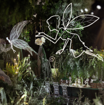New wedding stage arrangement wedding props iron angel wings elf ornaments window decoration pendant