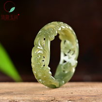 New Xinjiang Hetian Jade Carved Hollow Bracelet Various Hollow Jade Bracelets Womens With Certificate
