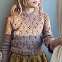 Vanilla vest childrens hollow flower round neck vest A No Chinese weaving graphic text description drawing