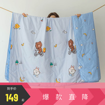 Multi Love Brown Bear Joint-style full cotton air conditioning by summer washable cartoon summer by single car day