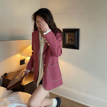 Thecoco early autumn blazer womens spring and autumn clothing 2021 new design sense niche loose casual thin suit