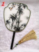 Boutique handmade embroidered Su embroidery fan hand held with the qipao accessories Palace fan