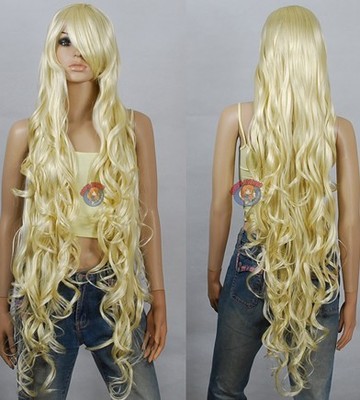 taobao agent Dragon and Tiger Dragon OR Tiger Fengsaka COS COS wig light gold long curly hair girl growth hair
