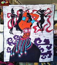 Special batik painting Guizhou Miao handmade batik ethnic features decorative wall hanging flying dance 110*90
