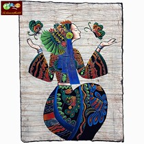 Fine batik painting Guizhou Miao batik hand-painted heavy color batik decoration wall decoration decoration Butterfly Love
