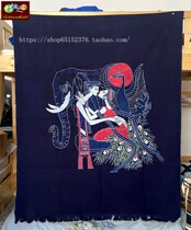 Batik painting Guizhou Miao batik curtain decoration wall hanging room half curtain like love 135 * 90CM