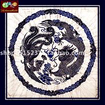 Batik tablecloth Miao batik painting wall-mounted tablecloth square tablecloth Longfeng Chengxiang 115 * 115CM