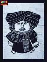 Guizhou Miao batik characteristic figure small painting ethnic village decoration painting kindergarten decoration 40 * 28CM