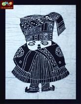 Guizhou Miao Nationality Batik Characteristic Small Painting Ethnic Village Decorative Painting Kindergarten Decoration 40*28CM