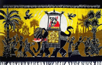 Special batik painting Miao handmade batik ethnic characteristic batik decorative wall hanging Banna style 116*86