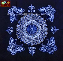 Tie-dye tablecloth Guizhou Anshun Miao tie-dyed square tablecloth tea table cloth 110cm * 110cm