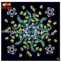 Batik tablecloth Guizhou Miao batik Batik painting decoration wall hanging small tablecloth spring grass butterfly 93*93
