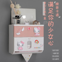 Cartoon cute toilet tissue box toilet shelf hole-free waterproof toilet paper creative pumping paper roll paper tube
