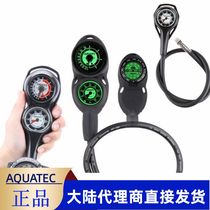 Diving two-sided diving three-way table Italy imported Aquatec depth pointing north needle direction pressure gauge