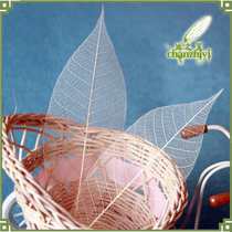 Natural leaf veins green bookmarks creative diy greeting card bookmark material rubber tree vein specimens