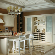  Gold medal kitchen cabinet paint European style Aegean 1 elegant white gold medal wall cabinet