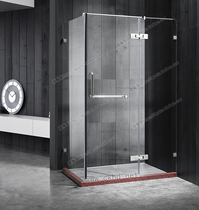 Rectangular no frame shower room fine tie bar bath room overall bathroom simple stainless steel flat open door partition screen