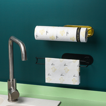 Kawashimaya kitchen paper towel rack Cling film storage rack Wall-mounted roll paper rack Non-perforated oil-absorbing paper shelf