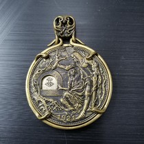 Mechanical coin agency Rangers coin silver pendant male round table Knight chalice brass Special